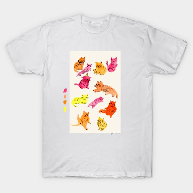 Cats, cats, cats! T-Shirt by Dimple Hazes